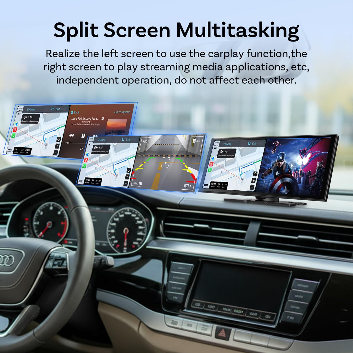 OTTOCAST 11.4 inch screen dual Wi-Fi and Bluetooth boost stable wireless connections.