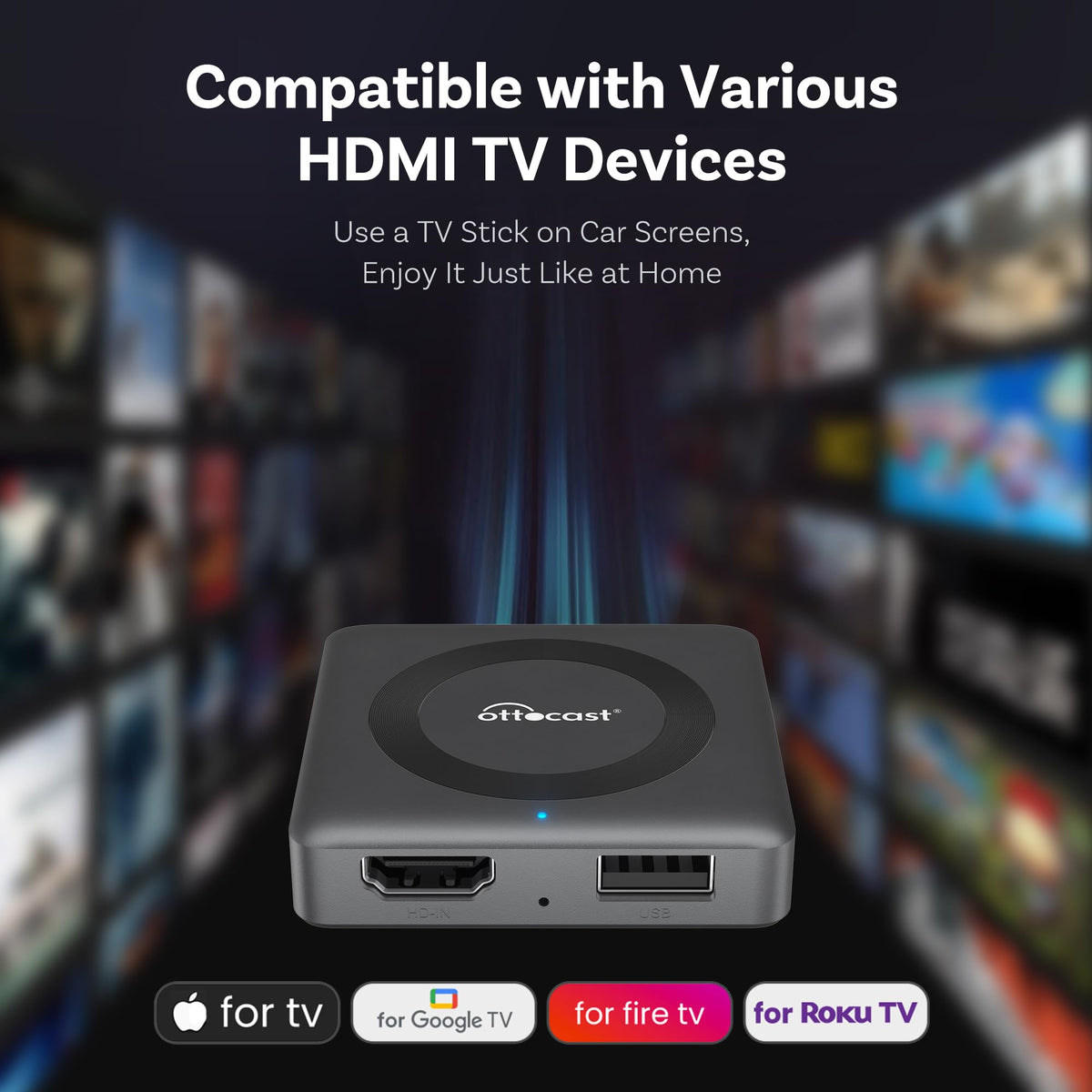 OTTOCAST Car TV Mate Pro compatibility with 800+ wired CarPlay cars