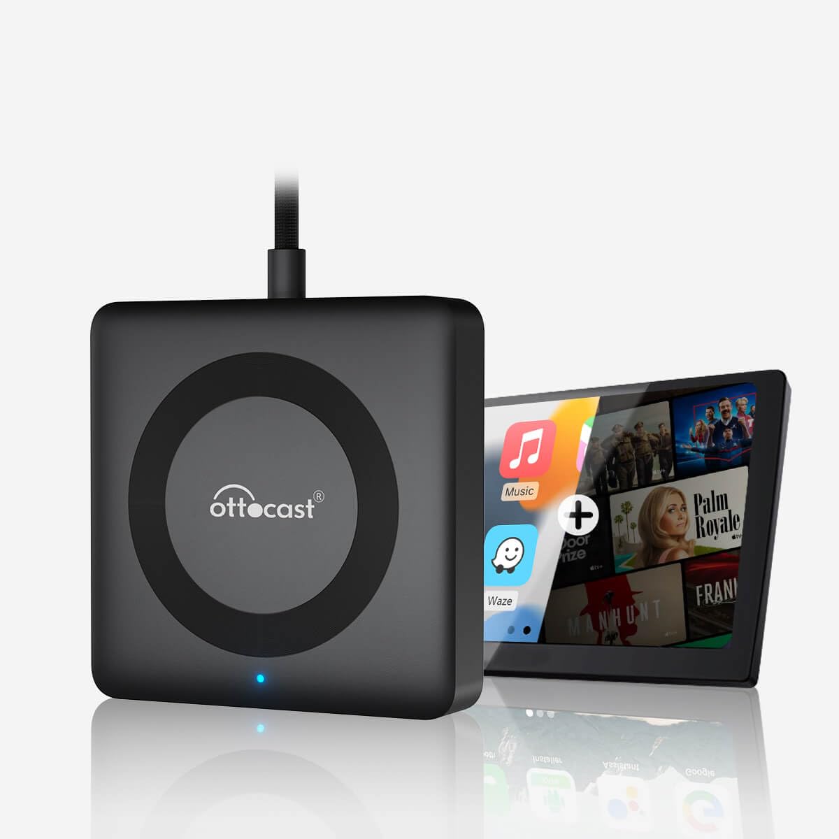 OTTOCAST Car TV Mate Pro wireless CarPlay setup for cable-free driving