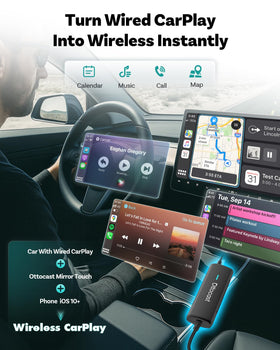 OTTOCAST Mirror Touch mirrors phone to car screen for hands-free app use