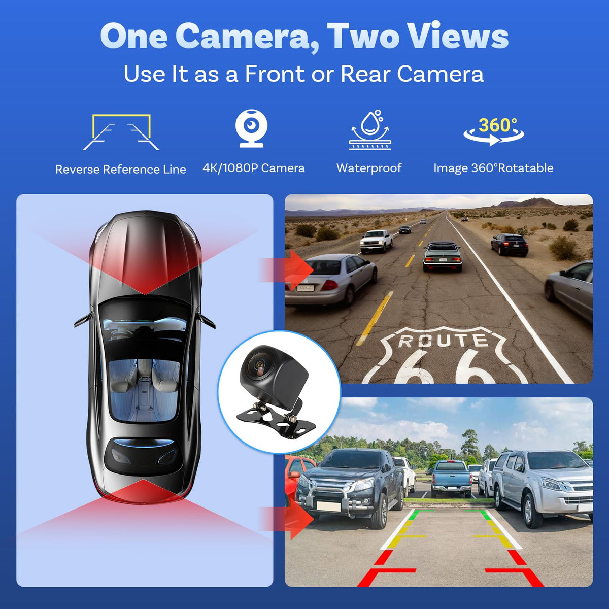Ottocast OttoScreen AI 11.4-inch rearview camera with 360° view