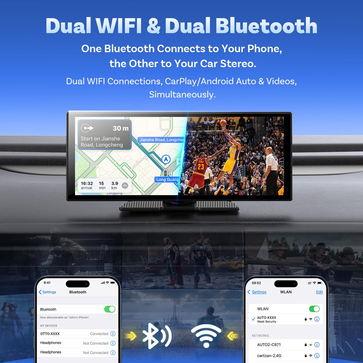 Ottocast OttoScreen AI 11.4-inch audio mixing supports uninterrupted audio