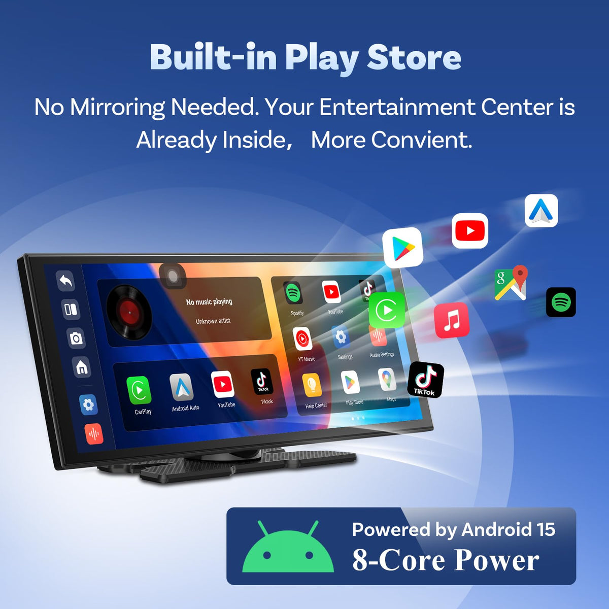 Ottocast OttoScreen AI 11.4-inch screen with YouTube app for on-road viewing