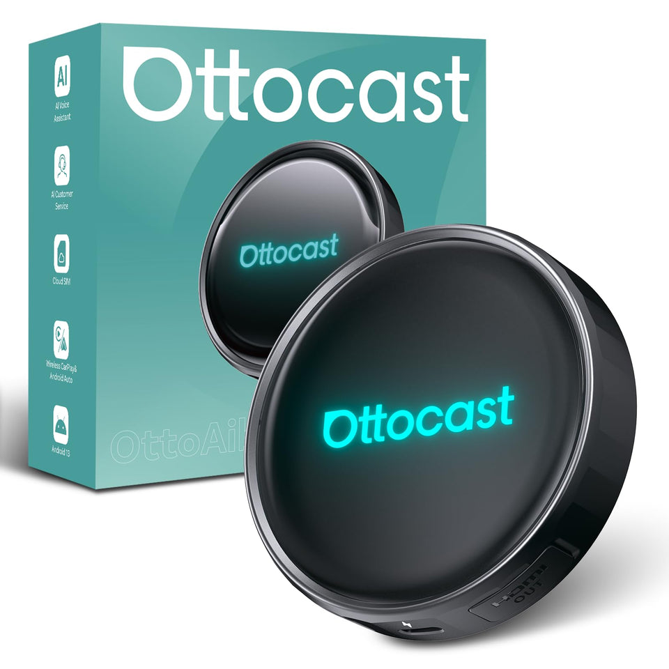 OTTOCAST P3 Pro front view with built-in Netflix on Android 13 for in-car entertainment