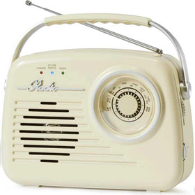 Ottosing portable AM FM radio beige with Bluetooth streaming for wireless music