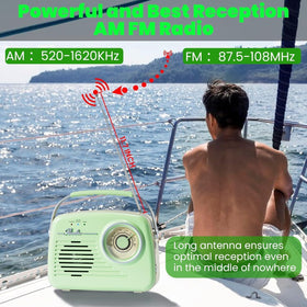 Ottosing radio featuring a large tuning dial in green for easy station selection.