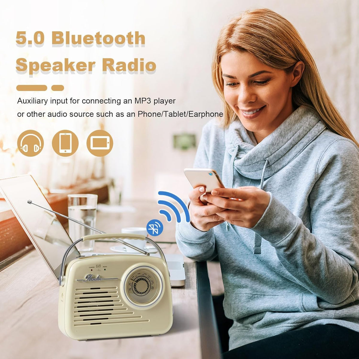 Ottosing wall-charging capability keeps the radio ready indoors
