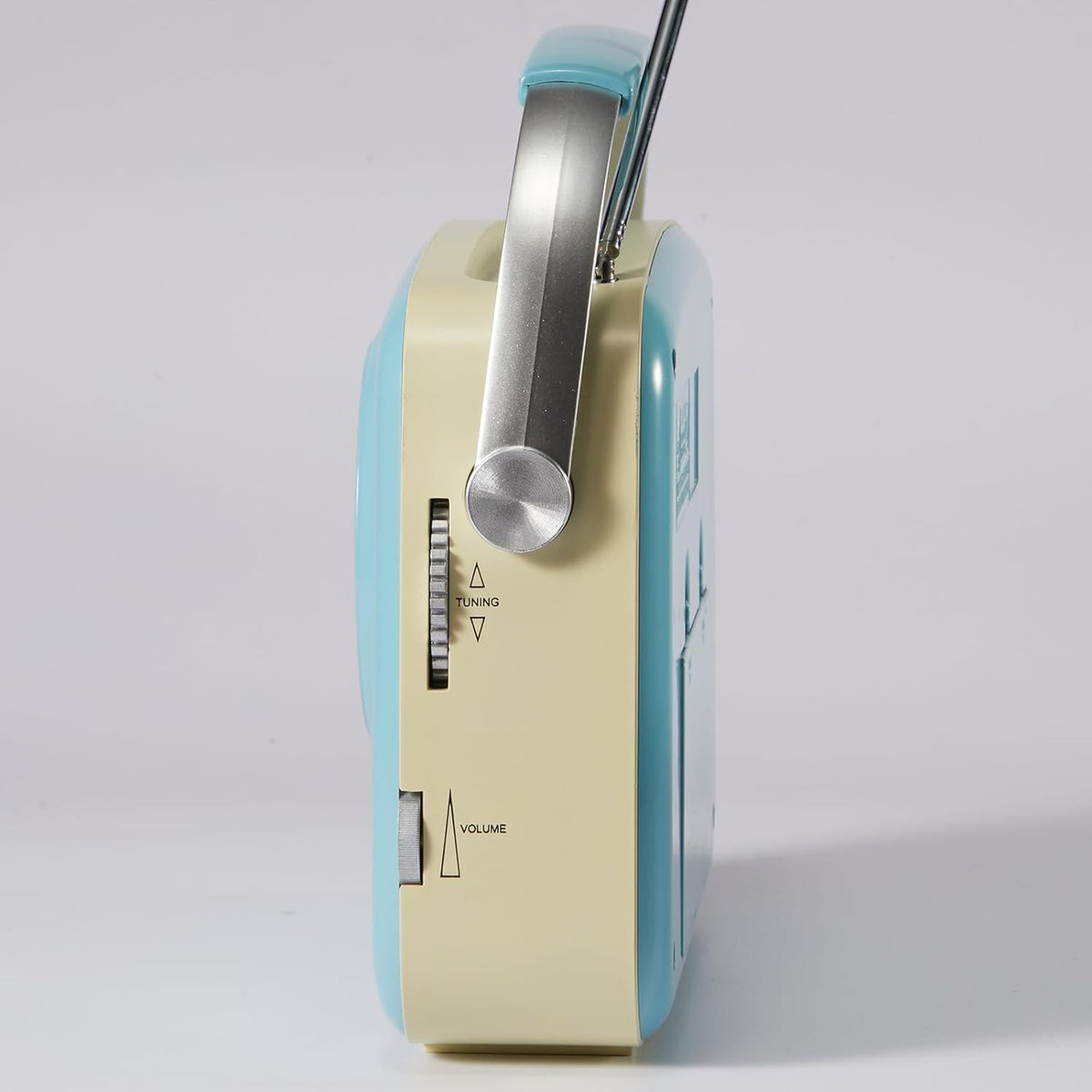 Ottosing Retro Radios blue kitchen-office use fits on a shelf for casual listening.