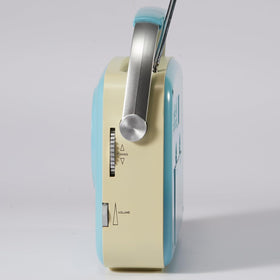 Ottosing Retro Radios blue kitchen-office use fits on a shelf for casual listening.
