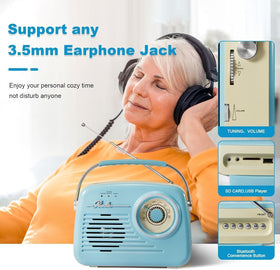 Ottosing Retro Radios blue usb-sd playback delivers convenient music from flash drives.