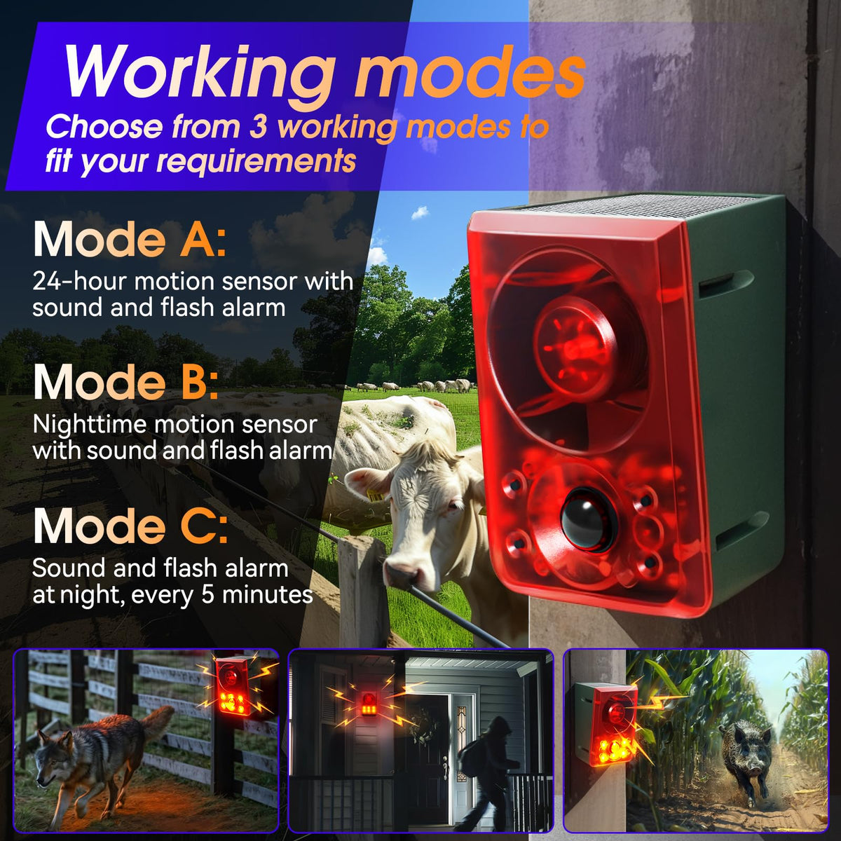 OUDAER infrared remote control showing convenient volume and mode adjustments