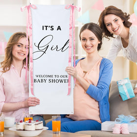 Oudain reusable wall hanging doubles as nursery decor after the event.
