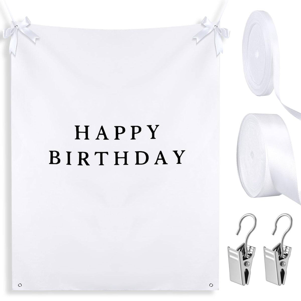 Oudain Rustic burlap backdrop ideal for indoor or outdoor birthday celebrations.
