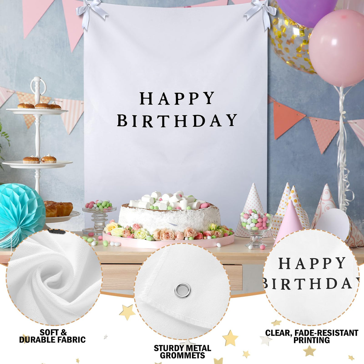 Oudain White ribbons included to enhance chairs, tables, and gifts.
