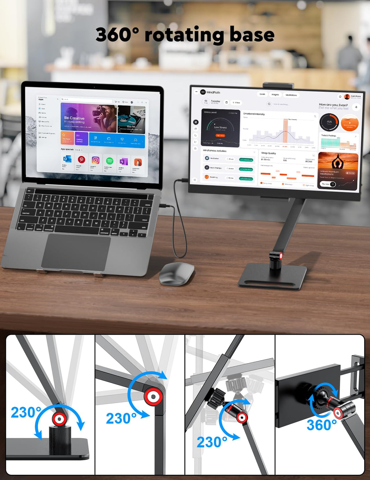 OUNSHLI 15.6-inch portable monitor blue-light protection reduces eye fatigue