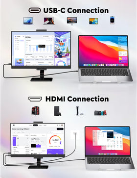 OUNSHLI 15.6-inch portable monitor complete package with stand and case