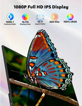 OUNSHLI 15.6-inch portable monitor FHD IPS display with vivid colors