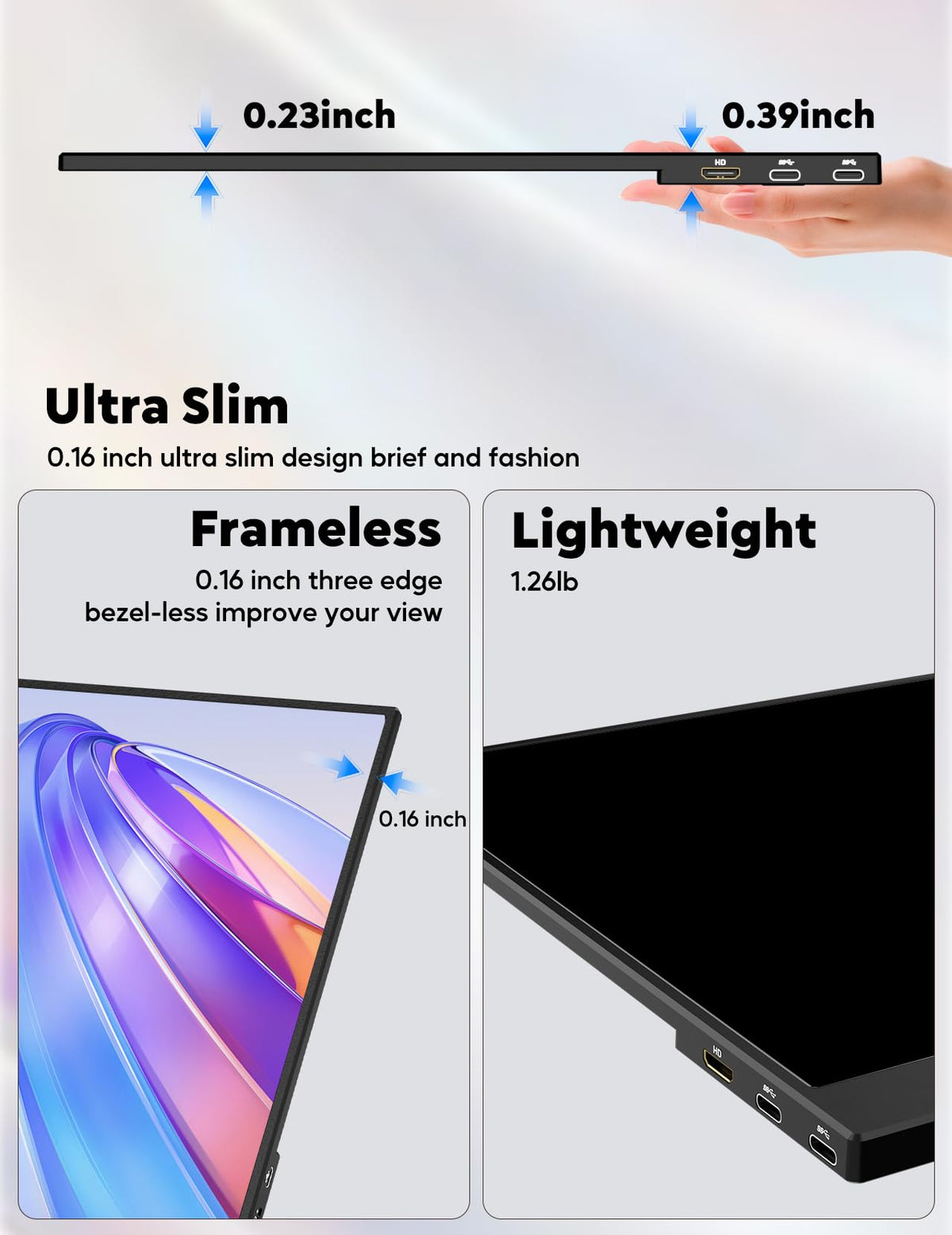 OUNSHLI monitor offers extend duplicate and second screen modes