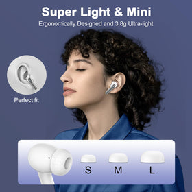 Ououdee three-size ear tips ensure a secure, comfortable fit for most ears