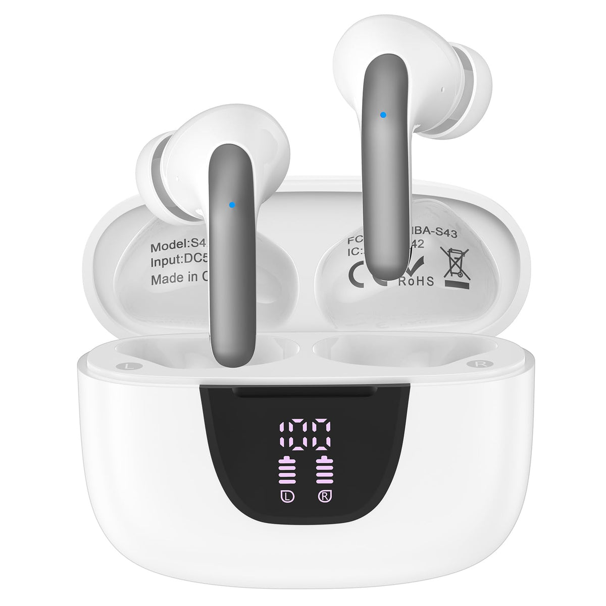 Ououdee wireless earbuds with LED power display show battery levels at a glance