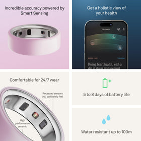 OURA Ring 4 Ceramic Petal on charging pad ready for daily use