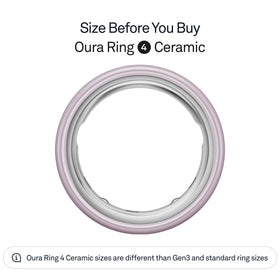 Oura Ring 4 Ceramic Petal side view, showing a slim profile for everyday wear.