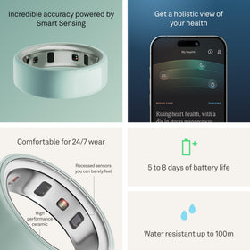 Oura Ring 4 Ceramic Tide in Tide color band for modern style.