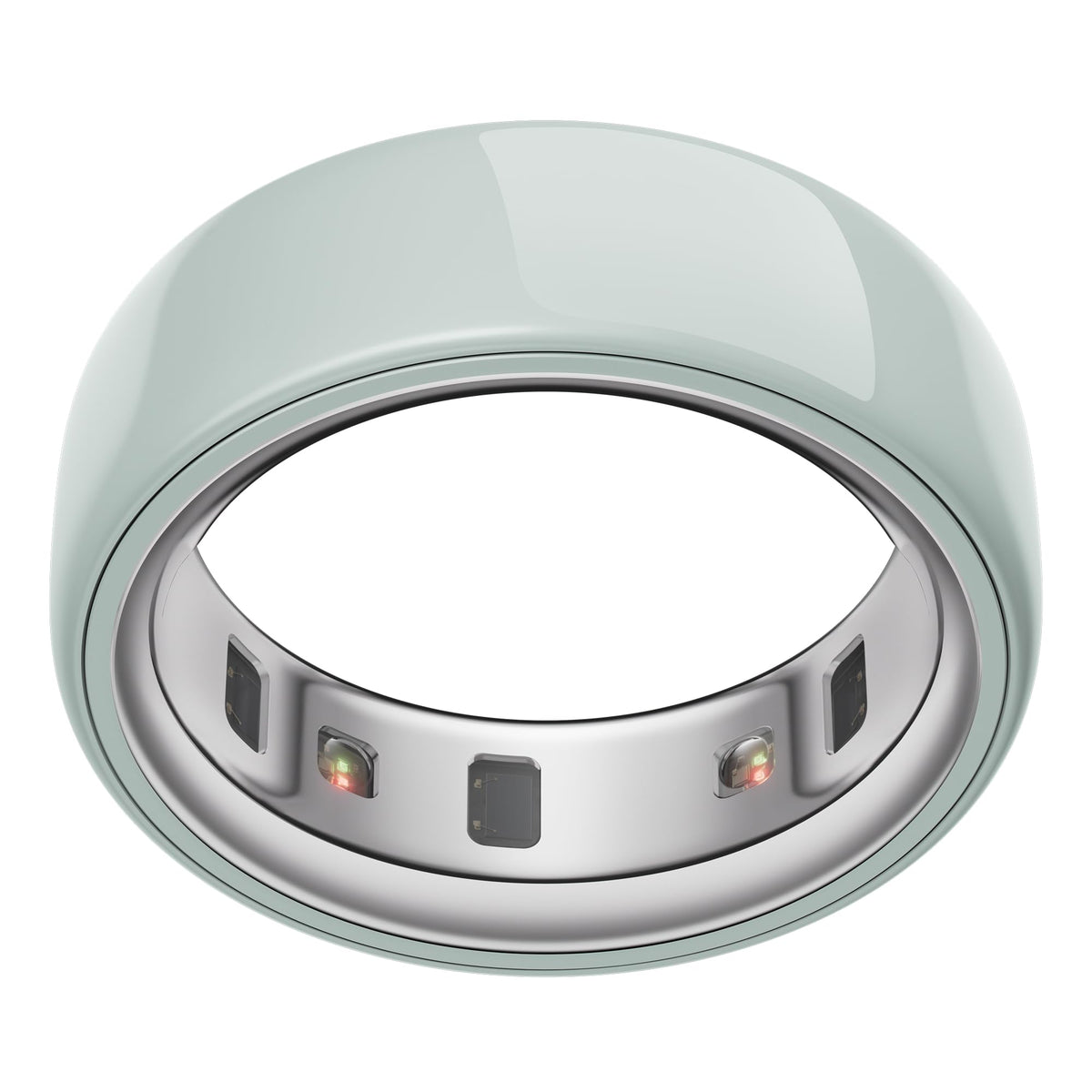 Oura Ring 4 Ceramic Tide front view, sleek wearable for daily health tracking.