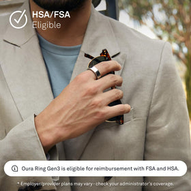 Oura Ring Gen3 Heritage showing long battery life on the device