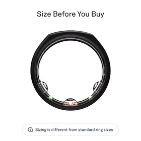 Side profile of Oura Ring Gen3 Horizon in brushed titanium for comfortable wear.