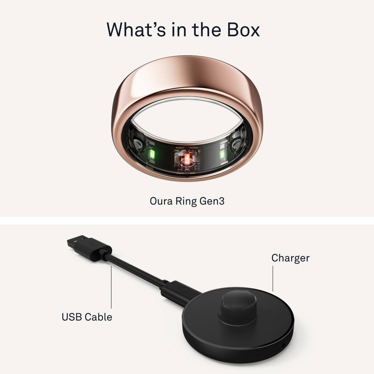 Oura Ring Gen3 Horizon packaging and charger included in the box