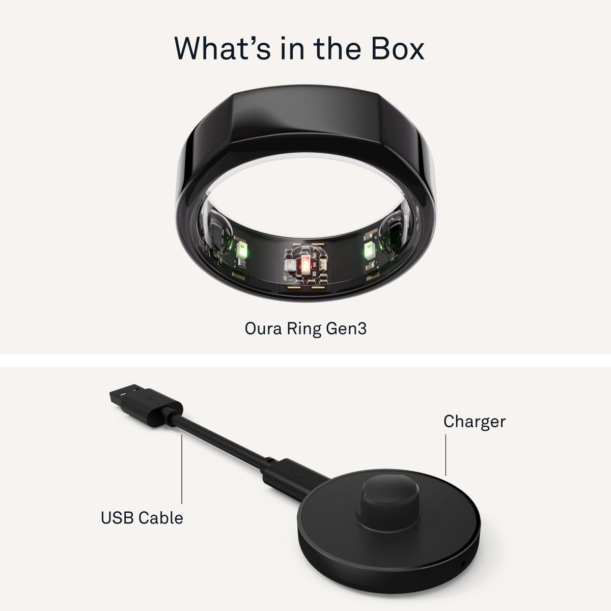 Close-up sensors on Oura Ring Gen3 Horizon, indicating accurate biometrics.