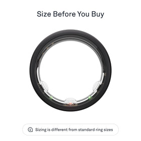 Oura Ring Gen3 Horizon stealth sensor close-up shows health metrics in real time