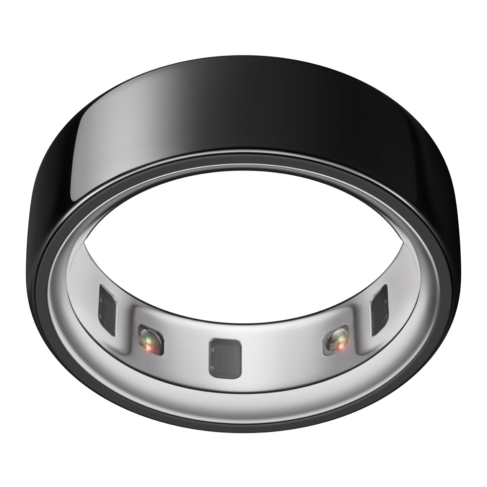 Oura Ring 4 Black front view highlights sleep and readiness metrics