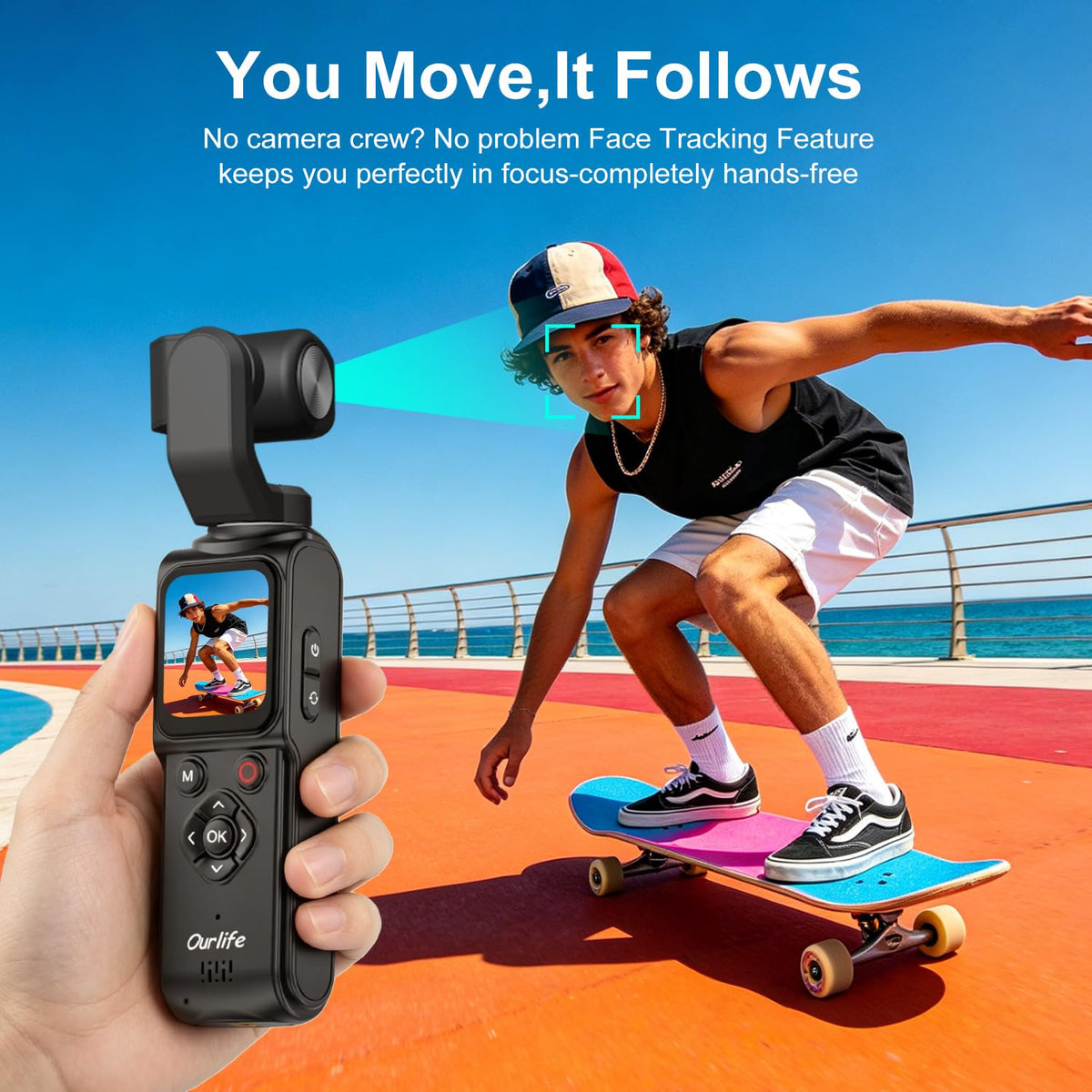 Ourlife 2400mAh battery delivers up to five hours of shooting.