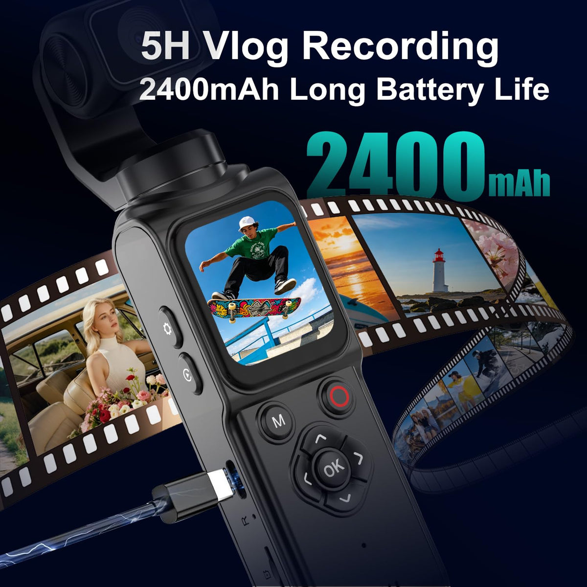 Ourlife recording while charging keeps sessions uninterrupted.