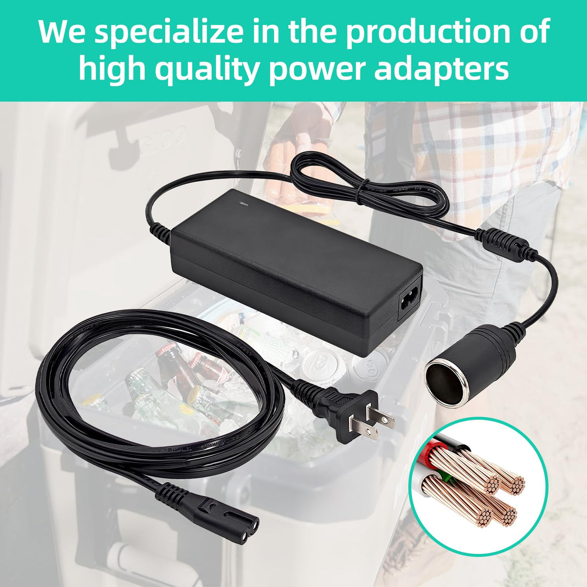 Ousaly 12V DC car adapter for Igloo Playmate keeps you powered during trips.