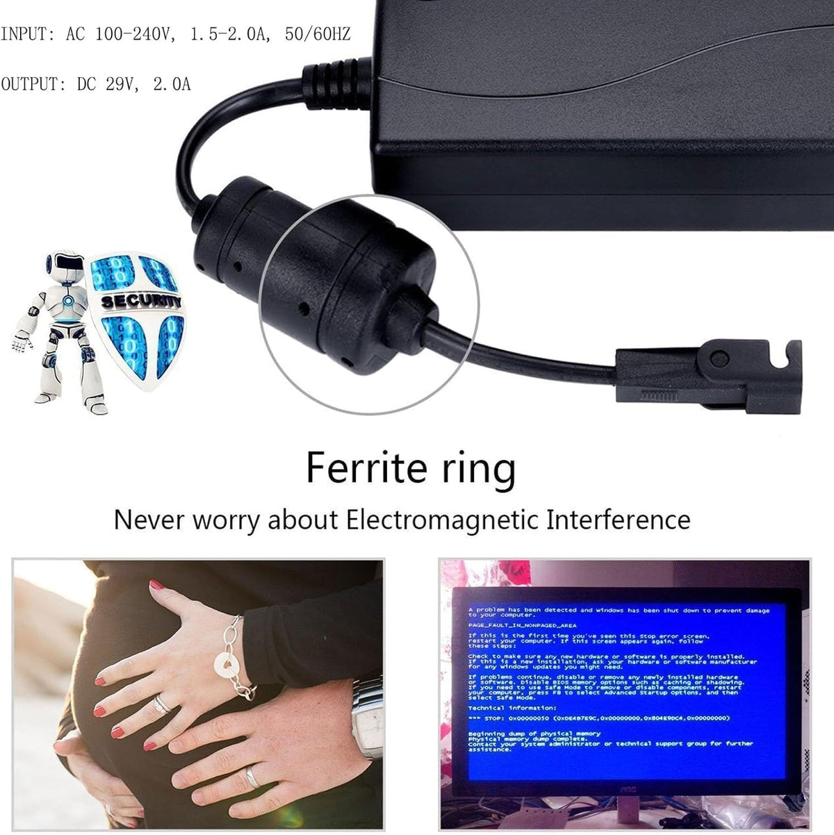 Ousaly 2-prong AC/DC adapter for VersaDesk Ultralite, included cord.