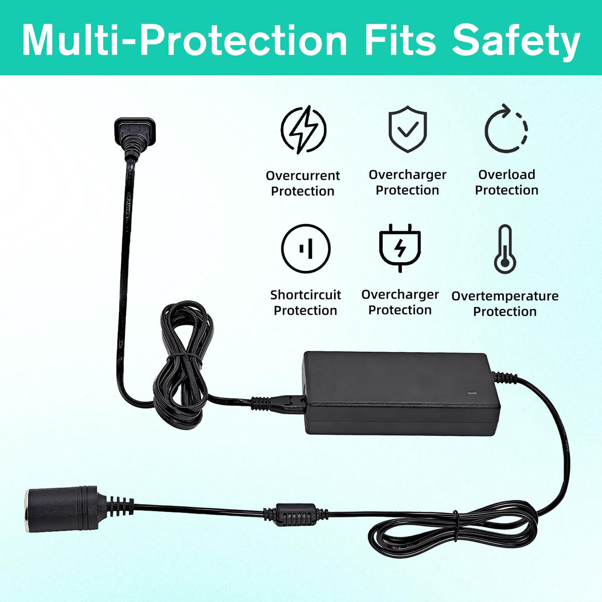 Ousaly lightweight DC adapter for Igloo cooler suits travel, dorms, and hotels.