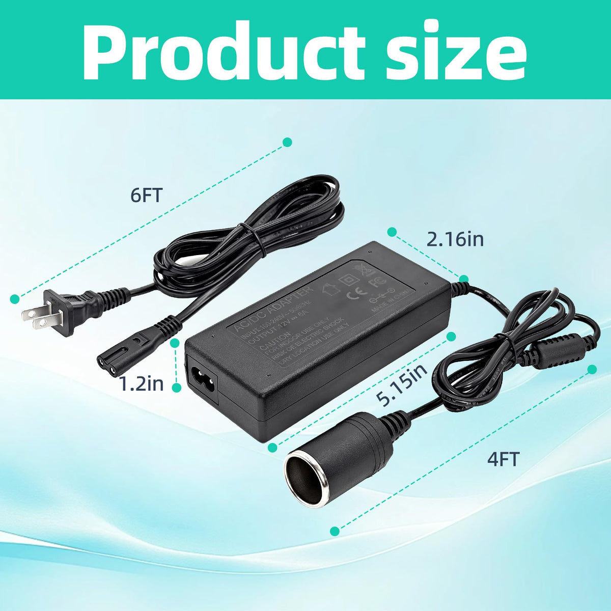 Ousaly safety-fused 12V adapter for Igloo coolers protects devices during use.