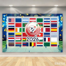 OUSHISS backdrop in use at a birthday party creating festive photo zone