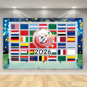 OUSHISS front view of football 2026 backdrop for lively party photos