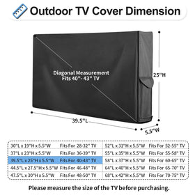 OutdoorLines TV cover back opening accommodates universal mounts.