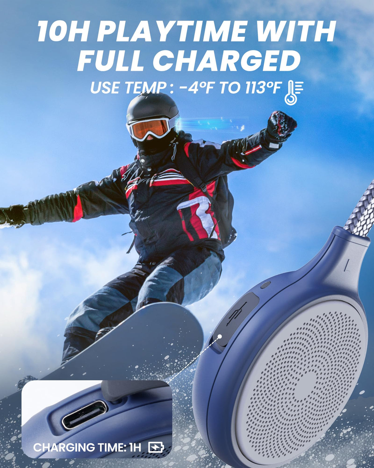 OutdoorMaster BT01 built-in microphone detail for clear hands-free calling