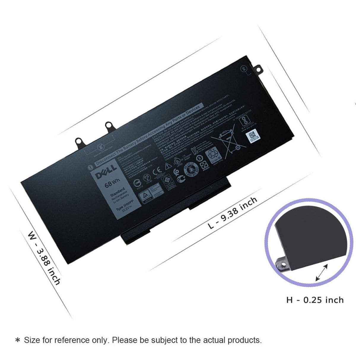 OUTLANDWAY Dell 3HWPP battery brand-new cells deliver reliable power