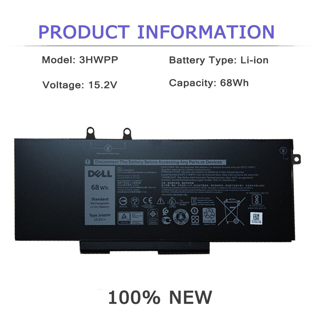 OUTLANDWAY Dell 3HWPP battery compatibility confirms fit for Latitude models