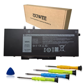 OUWEE battery front view showing connectors and fit, ensures correct replacement