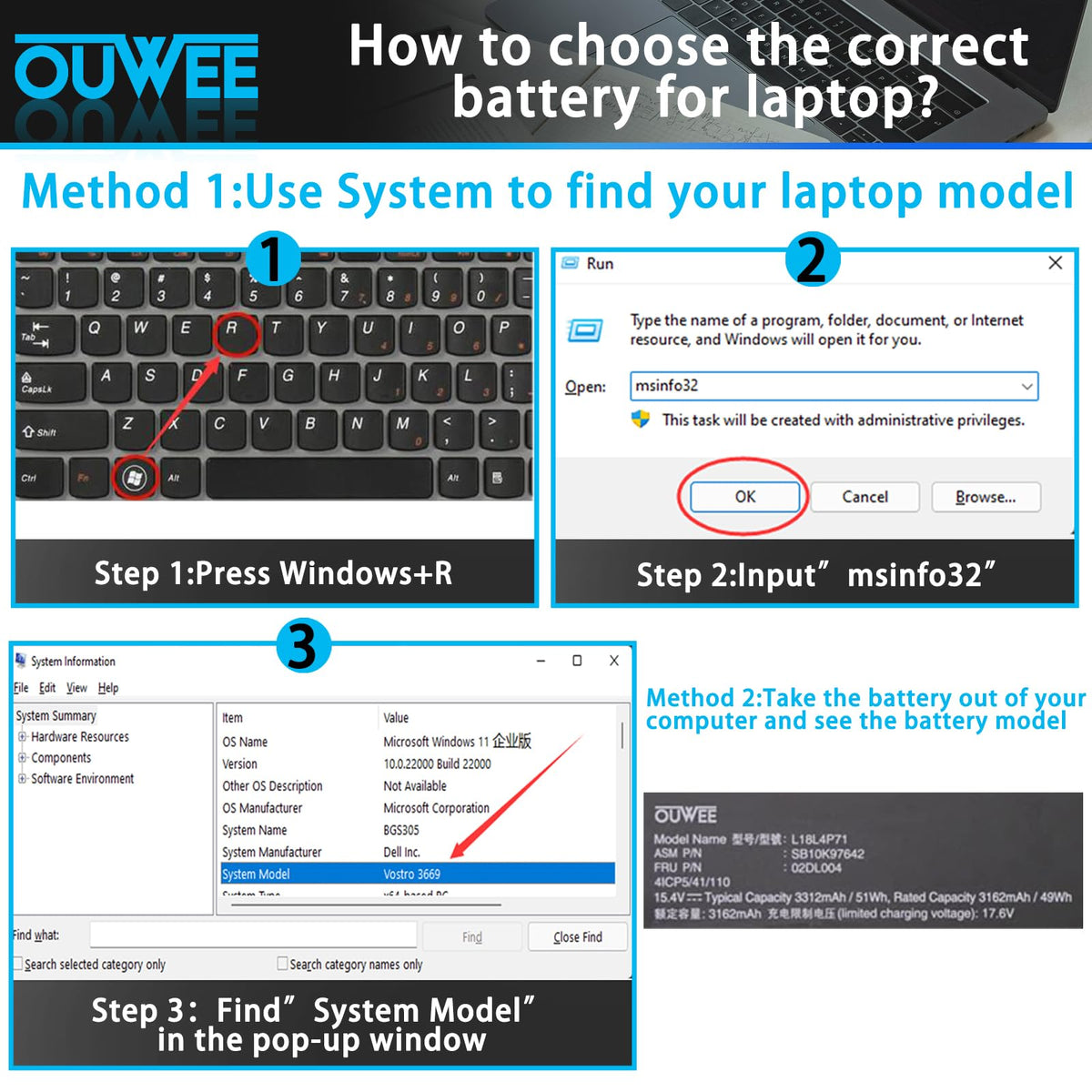 OUWEE battery installed in ThinkPad X1 Yoga illustrating easy replacement benefit