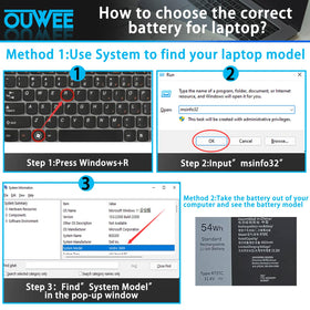 OUWEE battery label and specs view confirming 54Wh capacity and safety marks