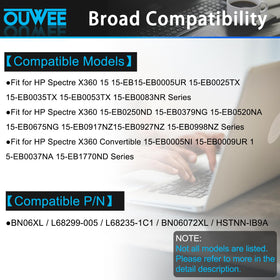 OUWEE battery installed in HP Spectre x360 showing restored mobile runtime